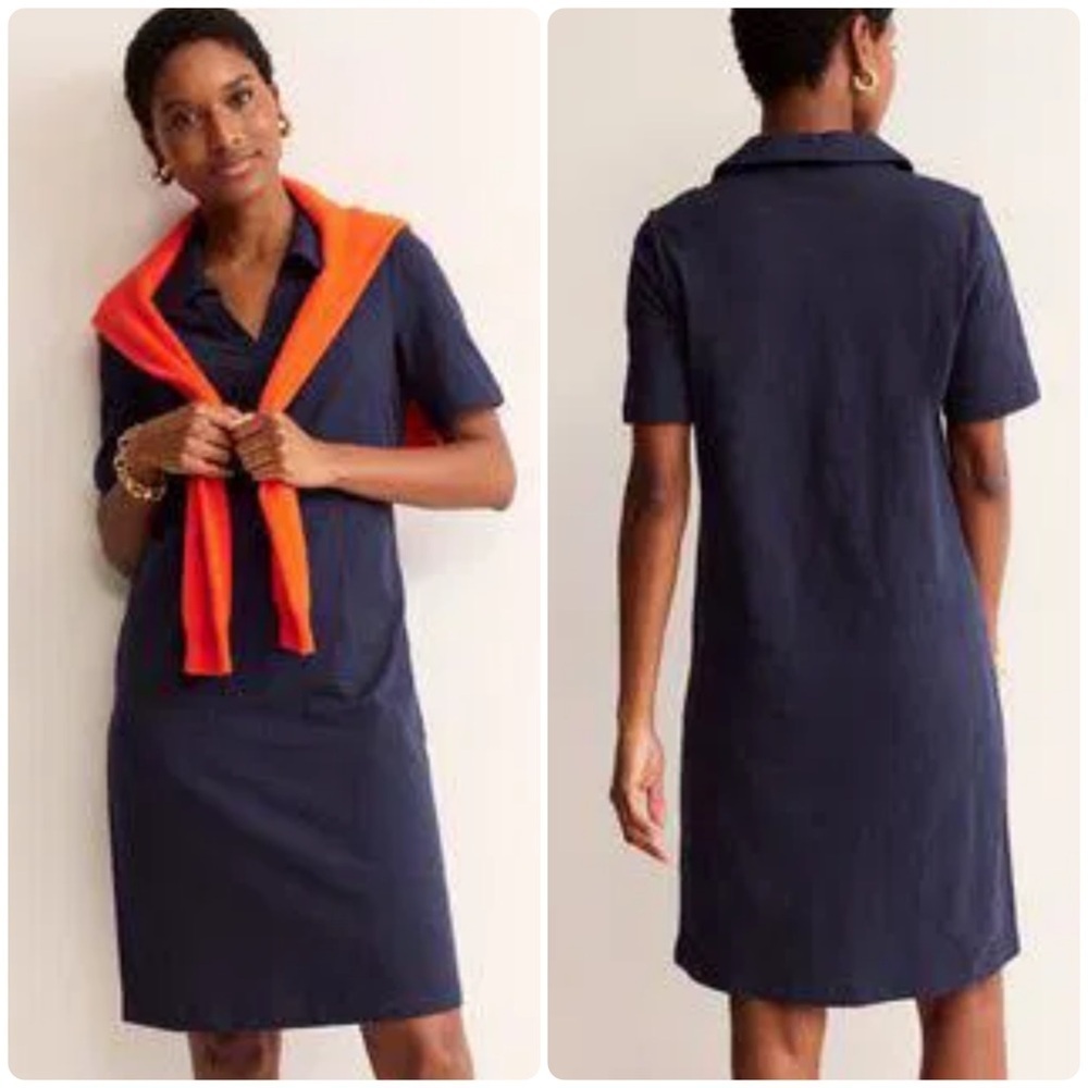 Boden Ingrid Polo Above the Knee Dress in Navy Sz 6 Long Preppy